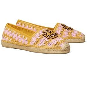 Tory Burch - Women's Cut-Out Logo Raffia & Leather Espadrille - 8